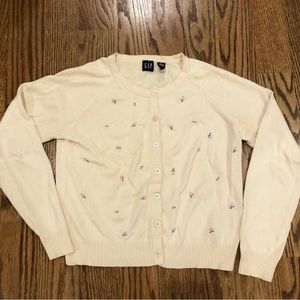 Gap Y2K rosebud rose embroidered cardigan XS